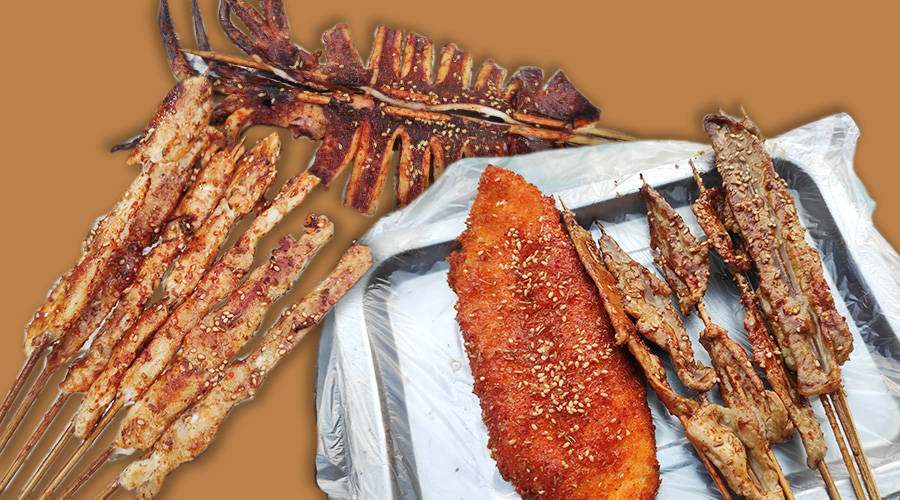 露天铁板烧撸串，各种肉菜素菜都能铁板，大鱿鱼和牛肉串可以啊